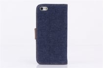 YYXW Cowboy Cloth Card Holder Leather Case för iPhone 5/5s