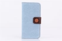 YYXW Cowboy Cloth Card Holder Leather Case för iPhone 5/5s