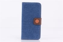 YYXW Cowboy Cloth Card Holder Leather Case för iPhone 5/5s