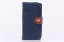 YYXW Cowboy Cloth Card Holder Leather Case för iPhone 5/5s