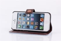 YYXW Cowboy Cloth Card Holder Leather Case för iPhone 5/5s